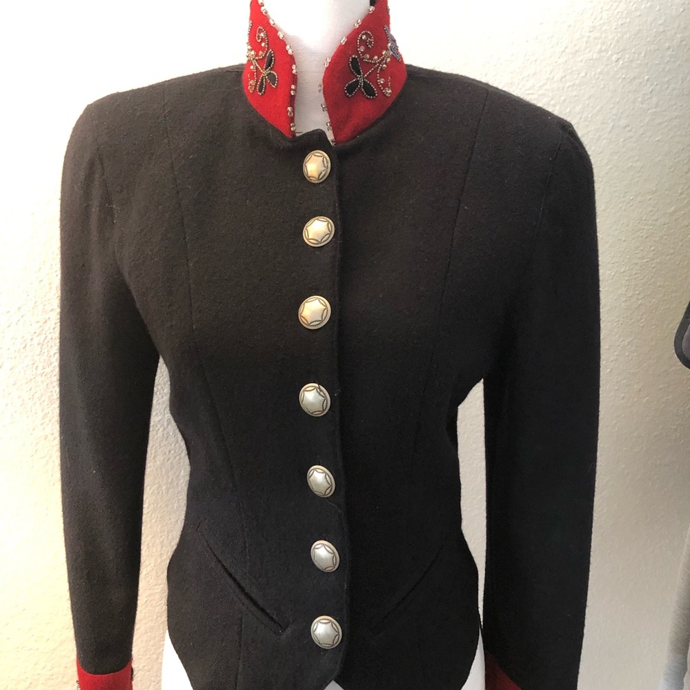Vintage Western Jacket Wool Tailored Hand Beaded Standout Double D Ranch - Picture 3 of 11
